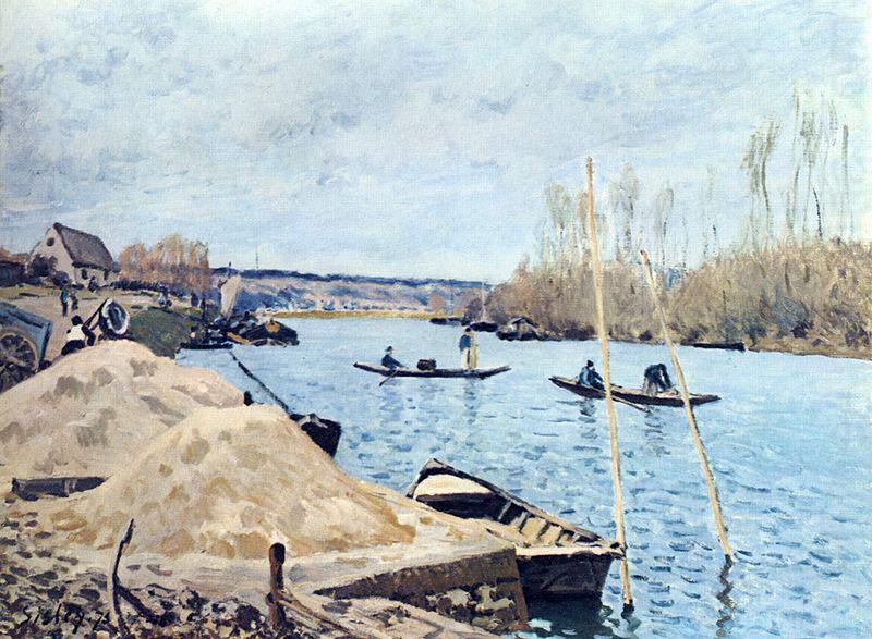 Seine bei Port Marly, Mit dem Sandhaufen, Alfred Sisley